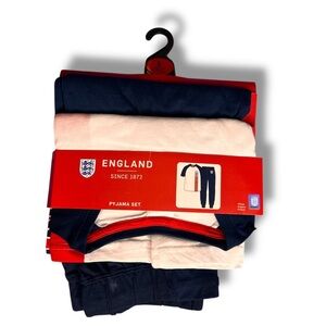 Men’s Pajama Set T-Shirt Long Leg 100% Cotton Elastic Waist New!! ENGLAND NWT
